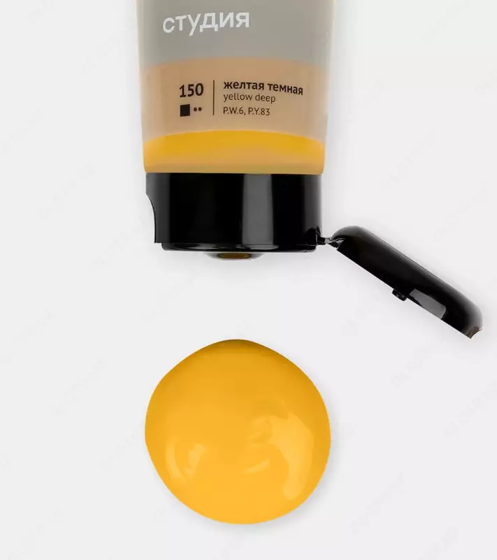 Художественная акриловая краска № 150 "Гамма" Студия, 75 мл., пласт. туба (Арт. - 280220150) Желтая темная