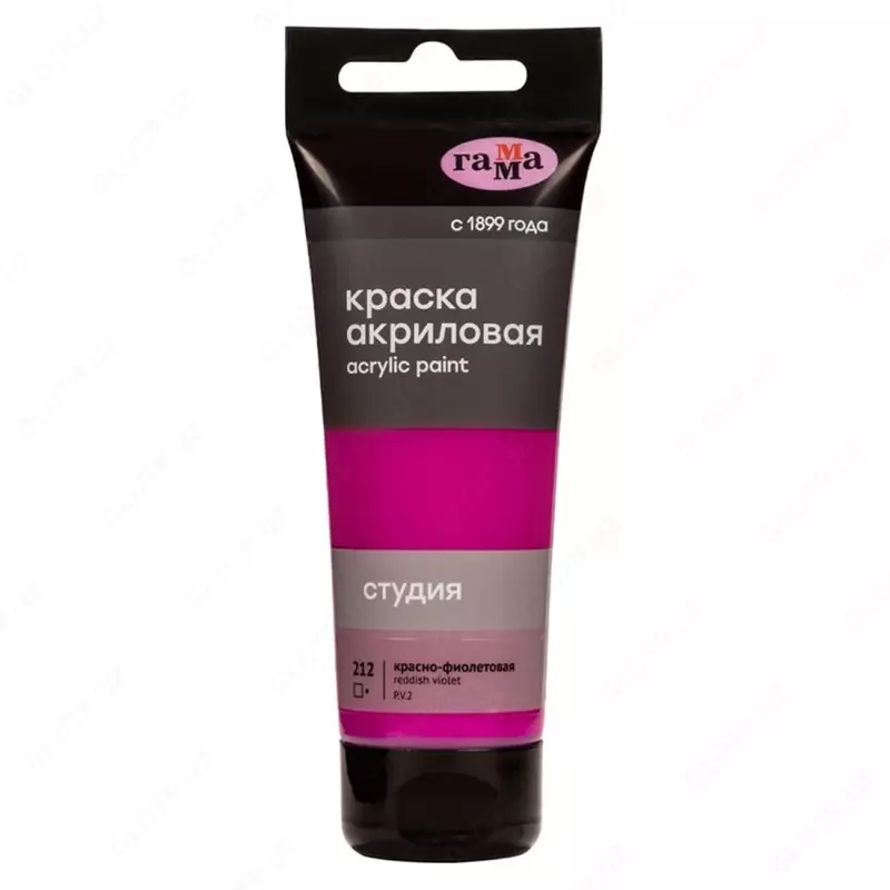 Badiiy akril bo'yoq No 212 "Gamma" studiyasi, 75 ml., plastmassa. kolba (Art. - 280220212) Qizil-binafsha