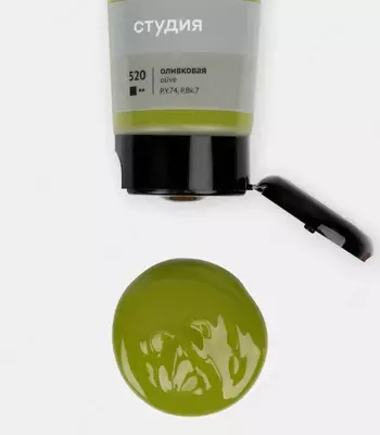 Художественная акриловая краска № 520 "Гамма" Студия, 75 мл., пласт. туба (Арт. - 280220520) Оливковая
