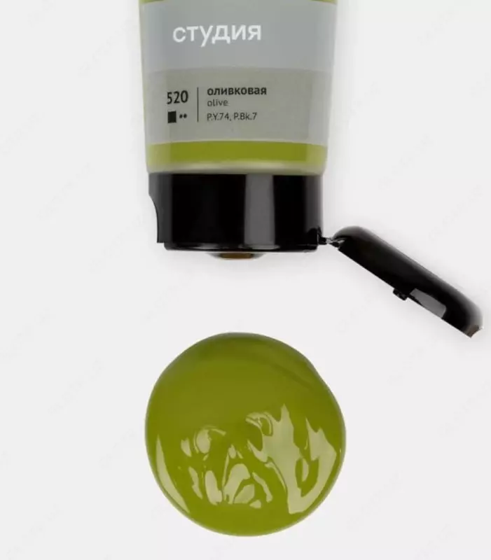 Художественная акриловая краска № 520 "Гамма" Студия, 75 мл., пласт. туба (Арт. - 280220520) Оливковая