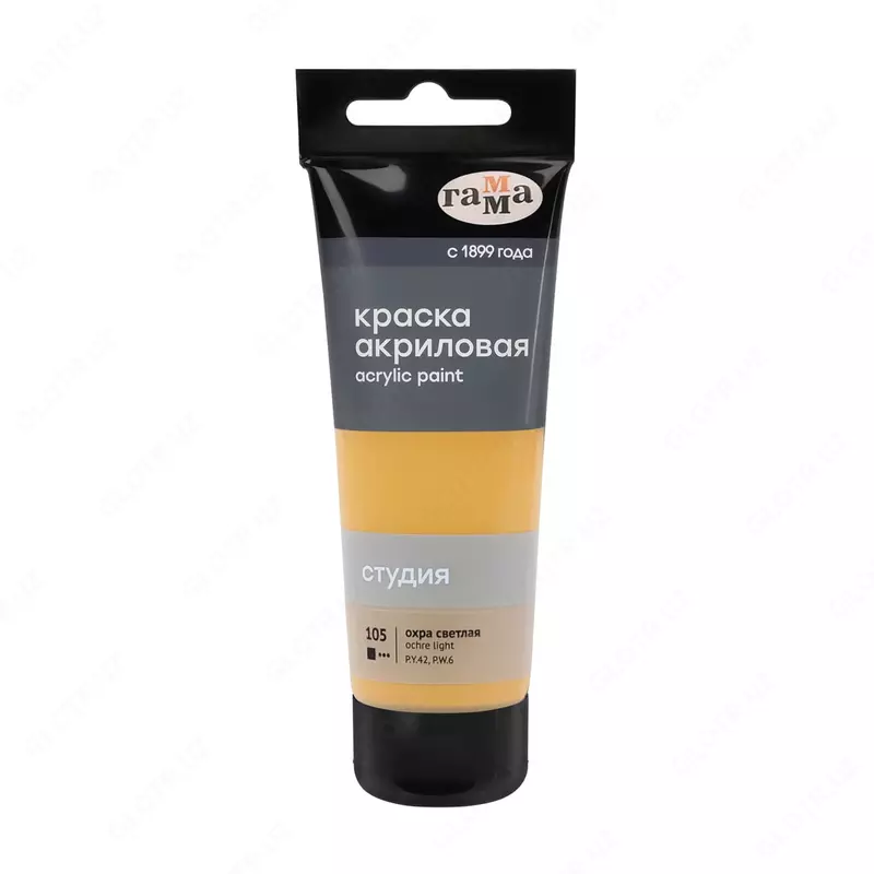 Badiiy akril bo'yoq No 114 "Gamma" studiyasi, 75 ml., plastmassa. kolba (Art. - 280220114) Oltin oxra