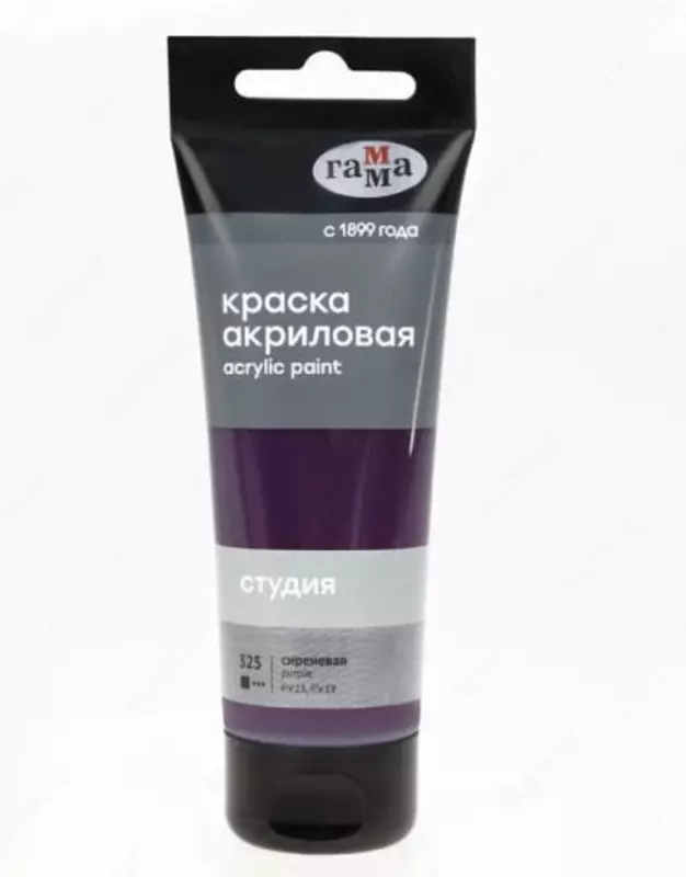 Badiiy akril bo'yoq No 325 "Gamma" studiyasi, 75 ml., plastmassa. kolba (Art. - 280220325) Lilak