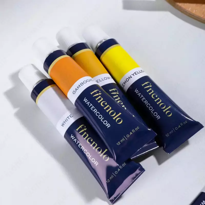 Badiiy akvarel bo'yoqlari "Deli" Finenolo, 12 rang, 12 ml, kolba (Art. - 19-12-EC)