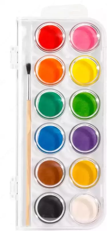 Акварельные краски с кисточкой "Deli" Color Emotion, 12 цв. (Арт. - 15-12-EC)