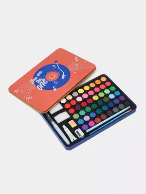 Художественный набор акварельных красок "Deli" 48 цв., металлич. пенал, аксессуары (Арт. - 73936-48)