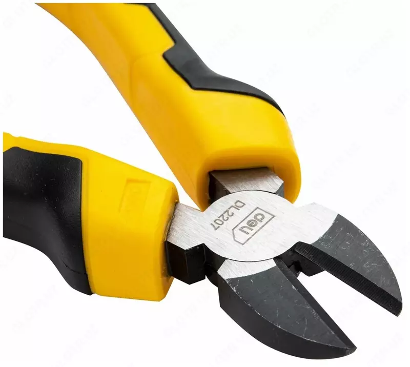 Диагональные бокорезы (кусачки) "Deli Tools", 7", 180 мм, угл. сталь, обрезиненные рукояти (Арт.- EDL2207)