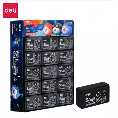 Корректирующий Ластик DELI "Little Singer" 4В, карт. дисп., инд. уп. (Арт. - 316-H ) Черный