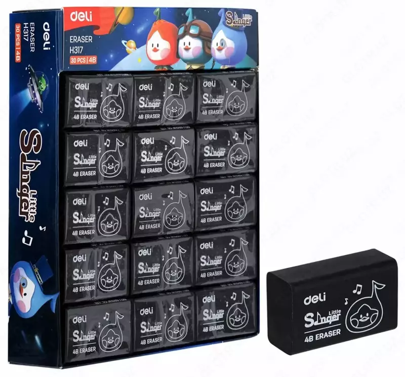 Tuzatish o'chirgichi DELI "Kichik xonanda" 4B, karta. disp., ind. yuqoriga. (m. - 317-H) Qora