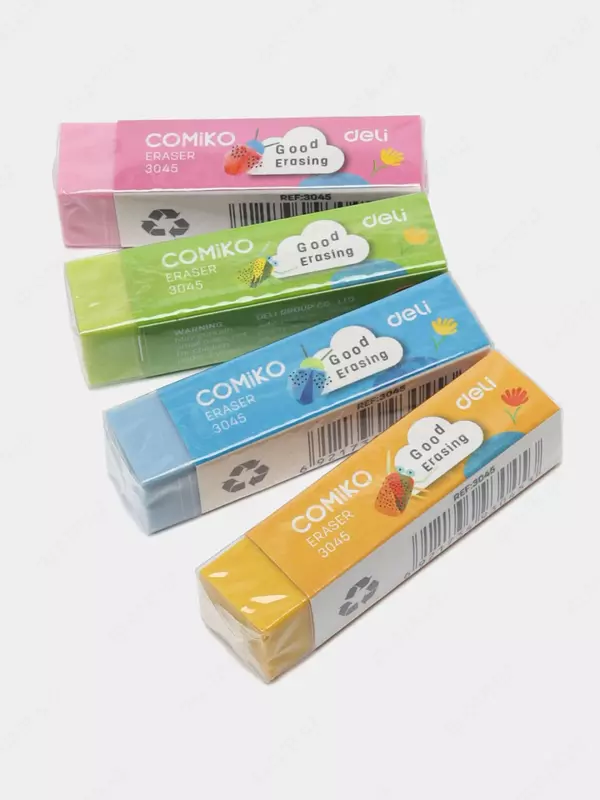 Корректирующий Ластик DELI "Comiko" 4 шт., блистер (Арт. - 3045-MT-E) Ассортимент