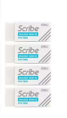 Корректирующий ластик DELI "Scribe" 4 шт., блистер (Арт. - 00110-MT-EH) Белый