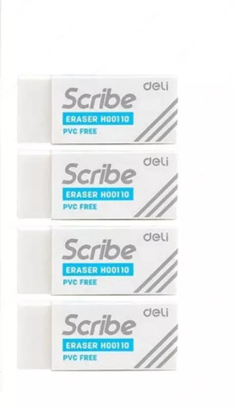 Корректирующий ластик DELI "Scribe" 4 шт., блистер (Арт. - 00110-MT-EH) Белый
