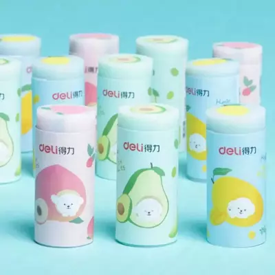 Корректирующий ластик (цилиндр) "Deli" Hello, 50 х 21 мм, инд. уп. (Арт. - 71053) Цветное ассорти