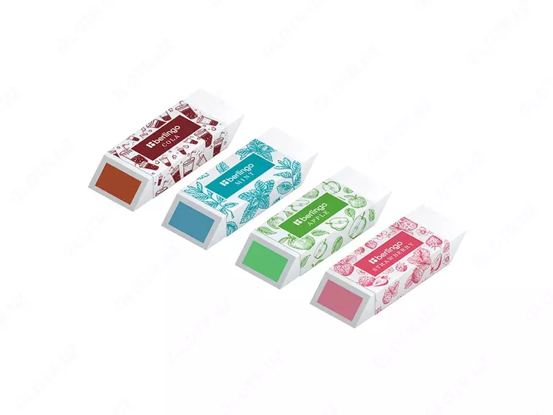 Корректирующий ластик (прямоугольный) "Berlingo" Aroma, скошенный, карт.дисплей, 4 цв. (Арт. - BLc_00630) Ассортимент