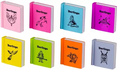 Tuzatish o'chirgichi (to'rtburchaklar) "Berlingo" ertaklari, kartalar ko'rinishi, 8 ta rang. (Art. - BLc_00410) Assortiment