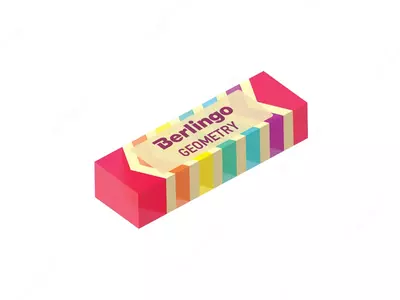 Корректирующий ластик (прямоугольный) "Berlingo" Geometry, карт. дисплей (Арт. - BLc_00550) Мультиколор