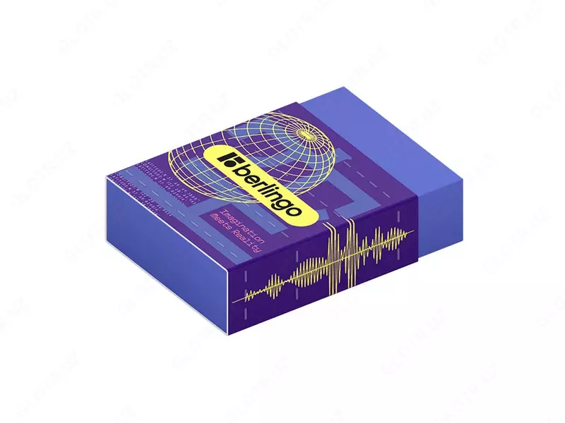 Корректирующий ластик (прямоугольный) "Berlingo" Glitch, карт.дисплей, 2 цв. (Арт. - BLc_00S11) Ассортимент