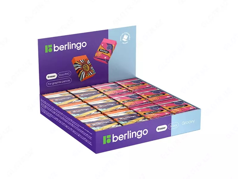 Tuzatish o'chirgichi (to'rtburchaklar) "Berlingo" Groovy, karta ekrani, 2 ta rang. (Art. - BLc_00S15) Assortiment