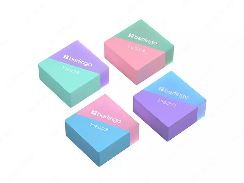 Корректирующий ластик (куб) "Berlingo" Haze, карт. дисплей, 4 дизайна (Арт. - BLc_00490) Ассортимент