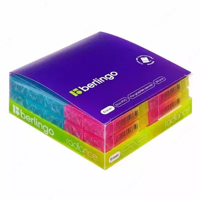Корректирующий ластик (прямоугольный) "Berlingo" Radiance, пласт. дисплей (Арт. - BLc_00590) Ассортимент