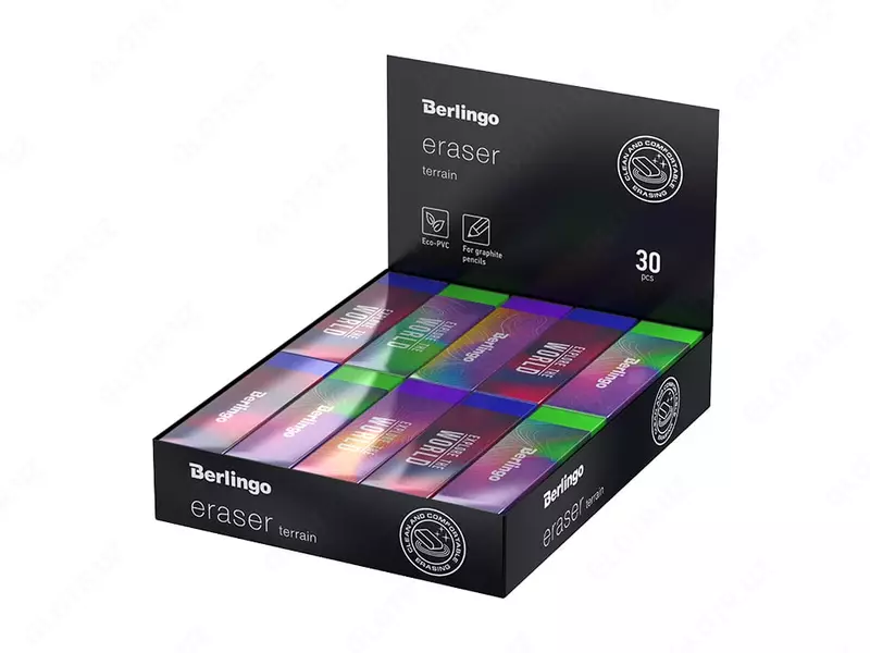 Tuzatish o'chirgichi (to'rtburchaklar) "Berlingo" Relyef, xarita ekrani, 3 ta rang. (Art. - BLc_00S09) Assortiment