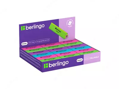 Корректирующий ластик (треугольный) "Berlingo" Triangle, карт.дисплей, 4 цв. (Арт. - BLc_00110) Ассортимент