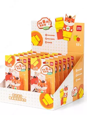 Корректирующий ластик (роликовый) "DELI" Лиса, колпачок, блистер. (Арт. - 155-VP)