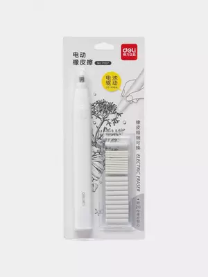 Корректирующий электрический ластик-карандаш "Deli" 2.5/5 мм, уп. блистер, 2 шт (Арт. - 71107-wt) Белый