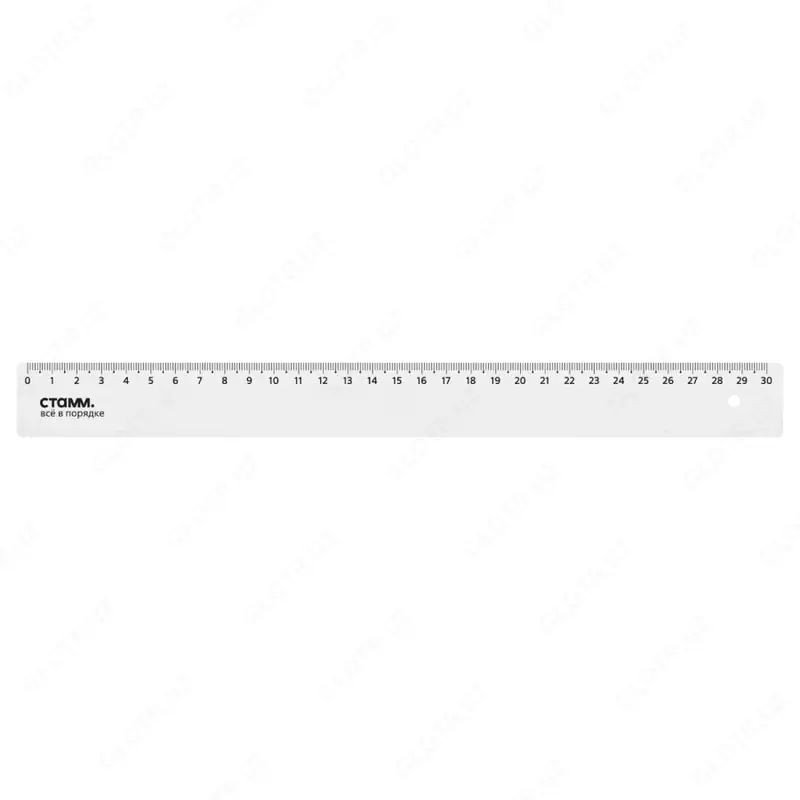 Пластиковая линейка "Стамм" 30 см (Арт. - ЛН33) Прозрачная