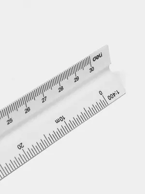 Пластиковая линейка (пирамида) "Deli" трехгранная, 30 см (Арт. - 8930) Ассортимент