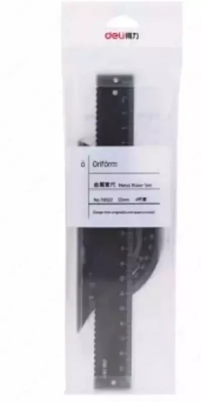 Geometrik o'lchagichlar to'plami (metall) "Deli" 4 dona. (m. - 79522-bk) Qora