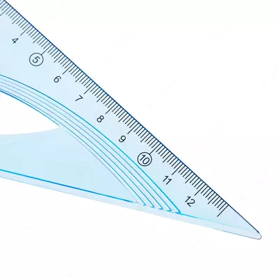 Комплект геометрических линеек (пластиковый) "Deli" 4 шт. (Арт. - 12-EH) Голубой