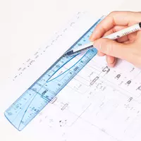 Комплект геометрических линеек (пластиковый) "Deli" 4 шт. (Арт. - 12-EH) Голубой Только в розницу