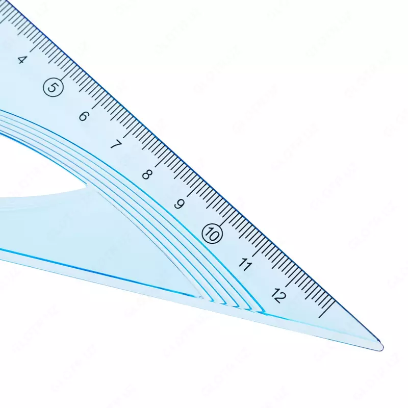 Комплект геометрических линеек (пластиковый) "Deli" 4 шт. (Арт. - 13-EH) Голубой