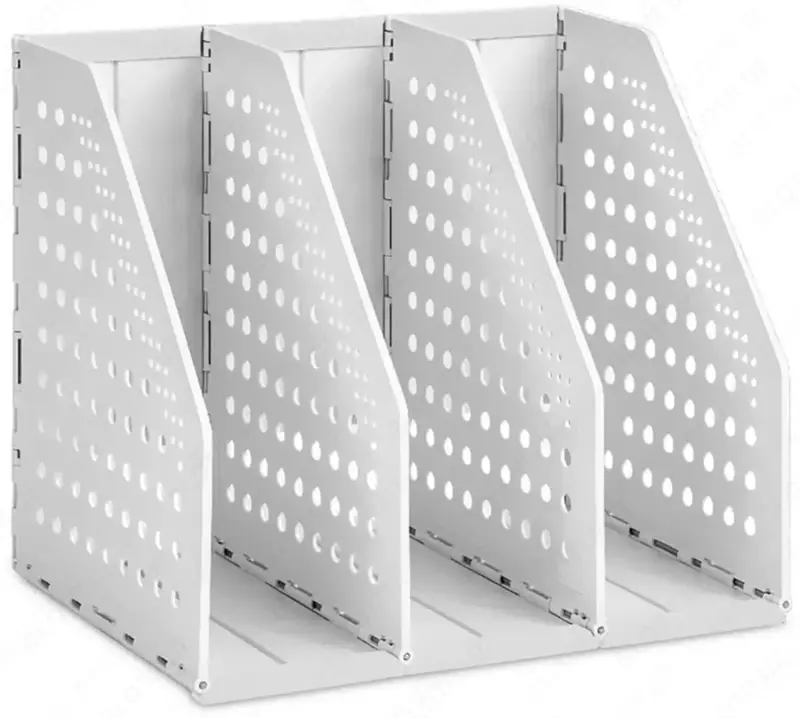 Hujjat uchun plastik taglik (vertikal) "Deli" 200 × 150 × 180 mm, 3 bo'lim (Mad. -506-TB-wt) Oq