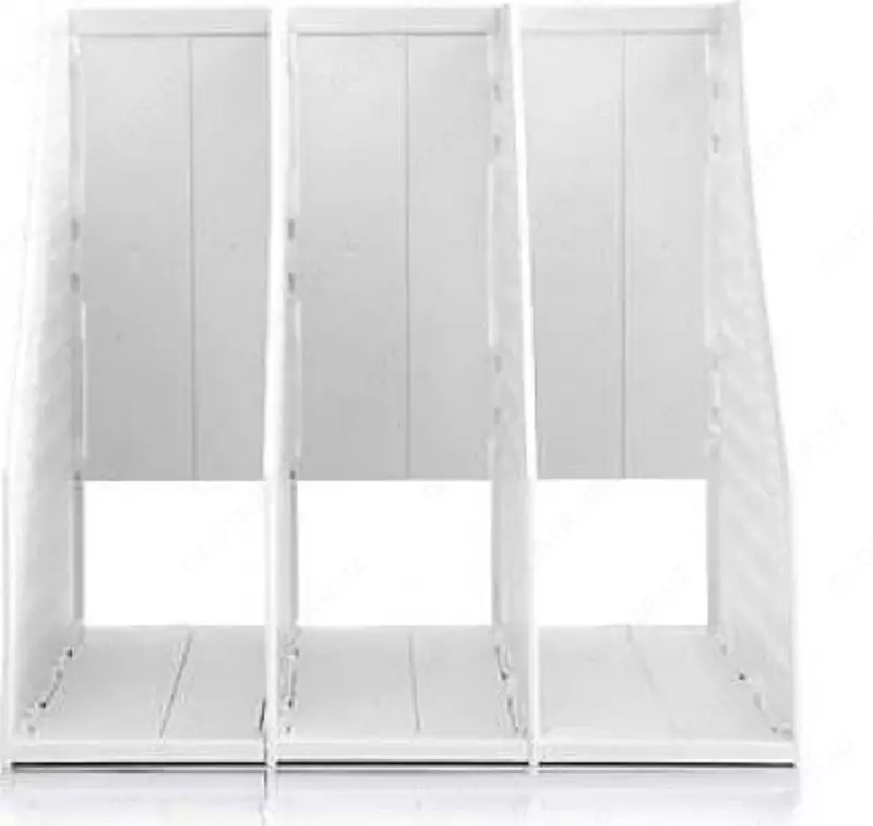 Hujjat uchun plastik taglik (vertikal) "Deli" 200 × 150 × 180 mm, 3 bo'lim (Mad. -506-TB-wt) Oq