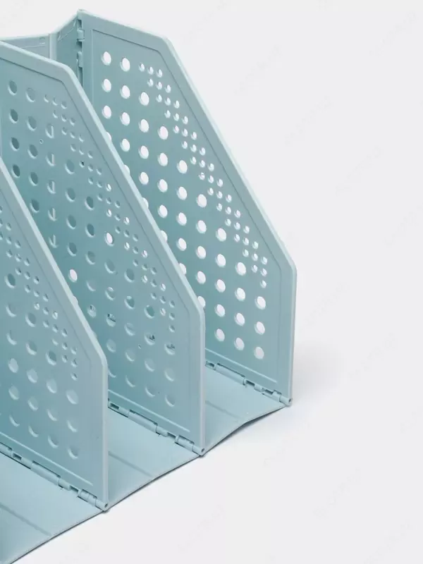 Лоток пластиковый для документов (вертикальный) "Deli" 200 × 150 × 180 мм, 3 отд. (Арт. -506-TB-bl) Голубой