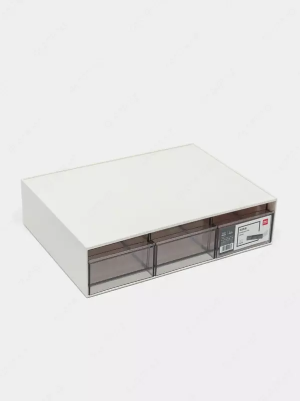 Gorizontal hujjat tepsisi "Deli" 3 qismli (modda - 106-PK) Oq