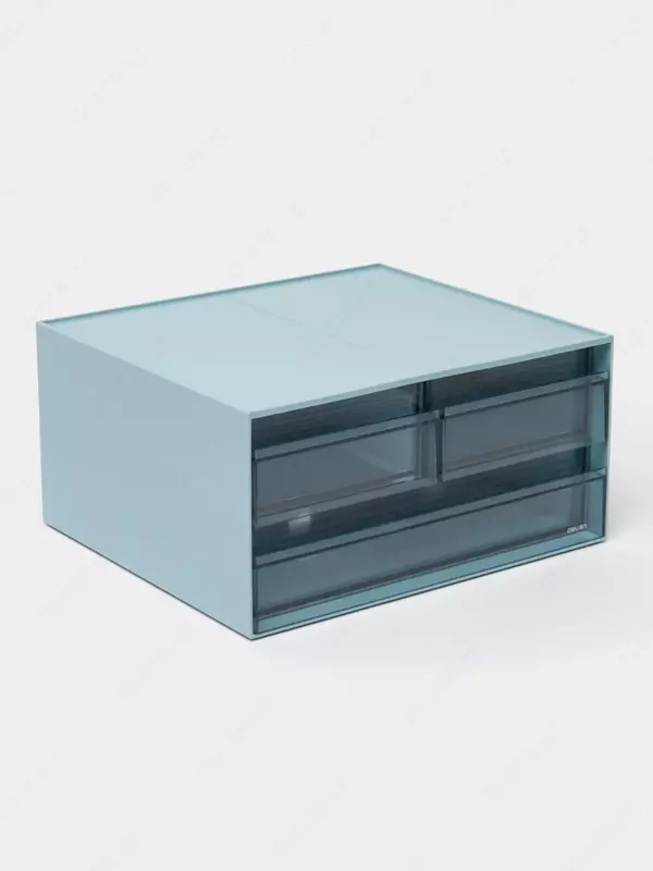 Горизонтальный лоток для документов "Deli" 3-х секц. (Арт. - 122-PK) Голубой