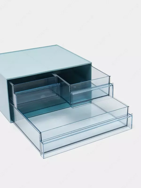 Горизонтальный лоток для документов "Deli" 3-х секц. (Арт. - 122-PK) Голубой