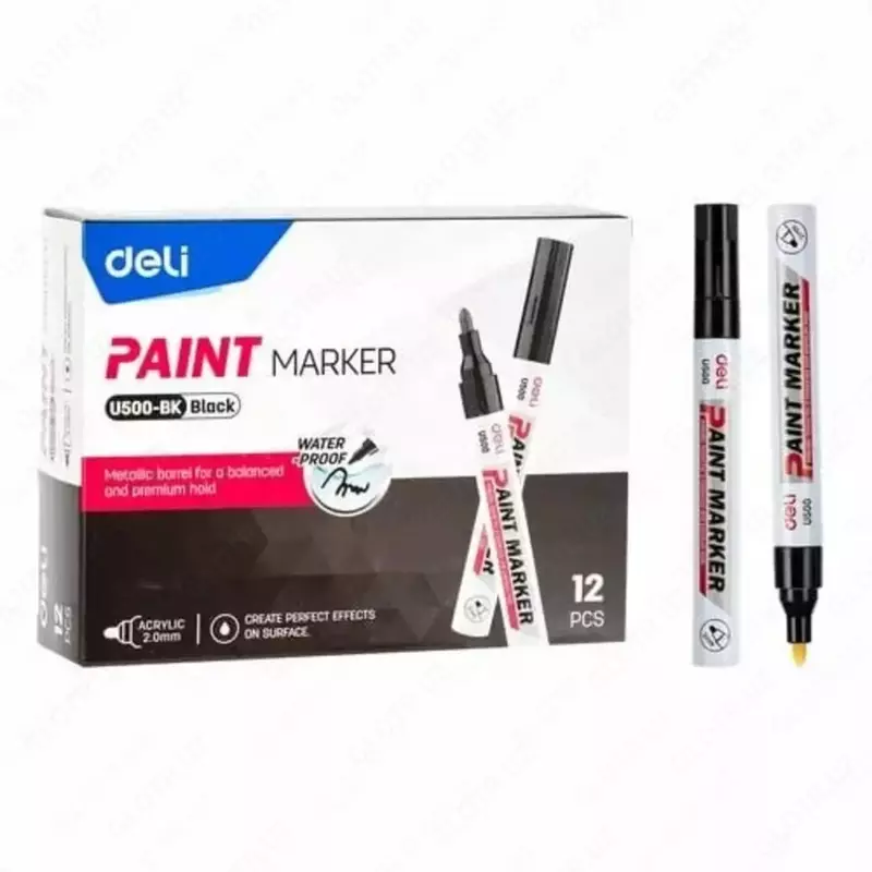 Перманентный маркер "Deli" Paint U500, 2 мм (Арт. - 500-BK-U) Черный
