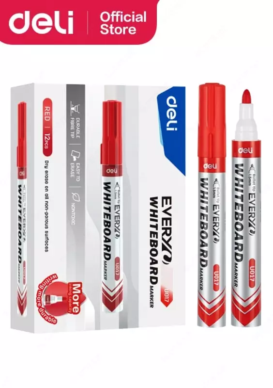 Маркер для белой доски "Deli" Everyu U017, 1.5 мм (Арт.- 017-RD-EU) Красный