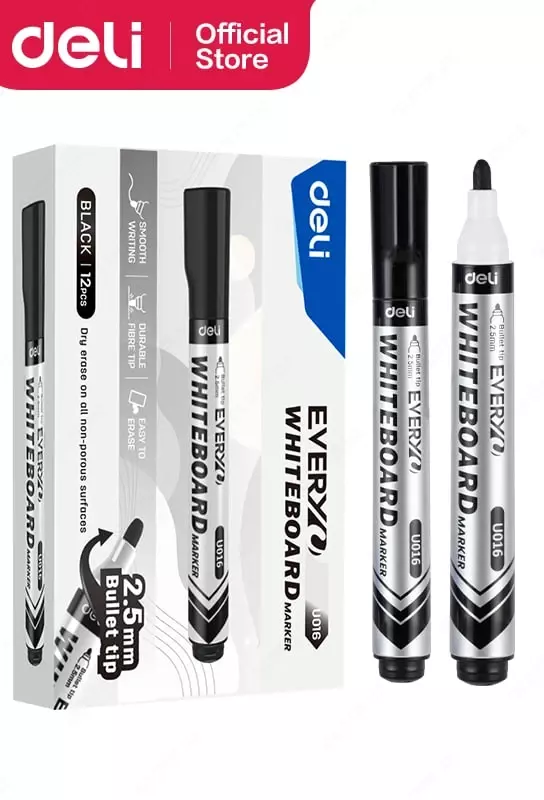 Маркер для белой доски "Deli" Everyu U016, 2.5 мм (Арт.- 016-BK-EU) Черный