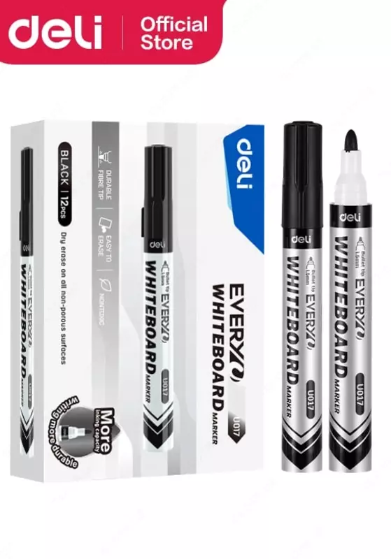 Маркер для белой доски "Deli" Everyu U017, 1.5 мм (Арт.- 017-BK-EU) Черный