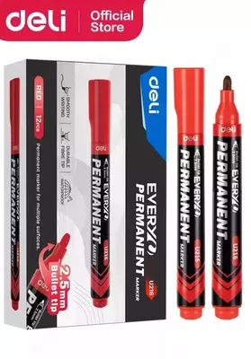 Перманентный маркер "Deli" Everyu U216, 2.5 мм (Арт. - 216-RD-EU) Красный
