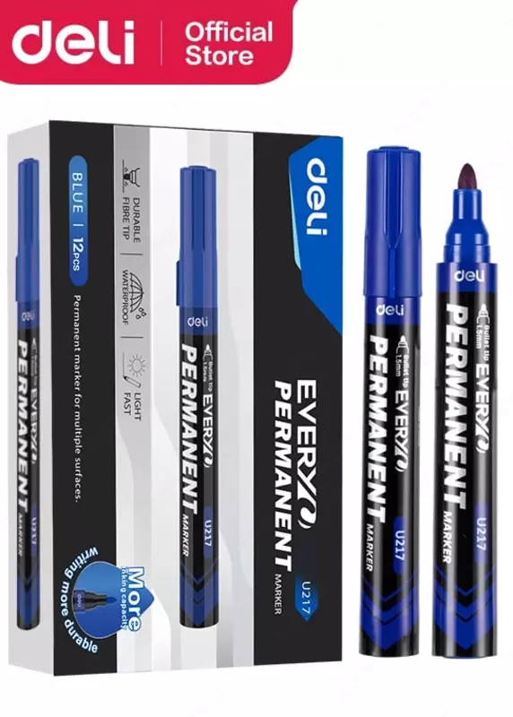 Doimiy marker "Deli" Everyu U217, 1,5 mm (Art. - 217-BL-EU) Moviy