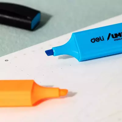 Маркер - текстовыделитель "Deli" Jumbo, 1-5 мм, скошен. наконечн., 6 шт. (Арт. - 366-MT-U) Ассортимент