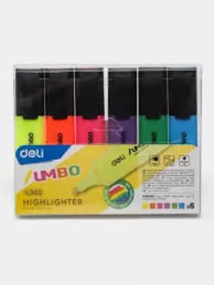 Маркер - текстовыделитель "Deli" Jumbo, 1-5 мм, скошен. наконечн., 6 шт. (Арт. - 366-MT-U) Ассортимент
