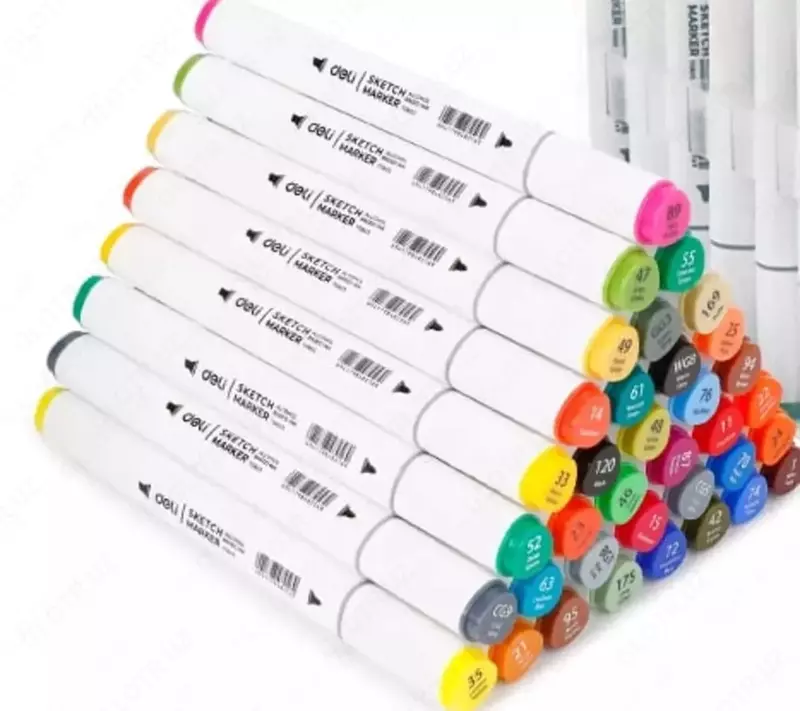 Набор скетч-маркеров (двухсторонние) "Deli" Color Emotion, наконечн. 1-7 мм, 36 шт., пласт. бокс (Арт. - 70803-36)