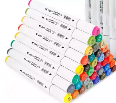 Sketch markerlar to'plami (ikki tomonlama) "Deli" Rangli Emotion, uchi 1-7 mm, 36 dona, plastmassa. quti (- 70803-36-modda)