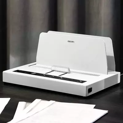 Термопереплетная машина (гребенчатая) "DELI" керамический нагрев, термоклей 40 мм (Арт. - 3882) Белая